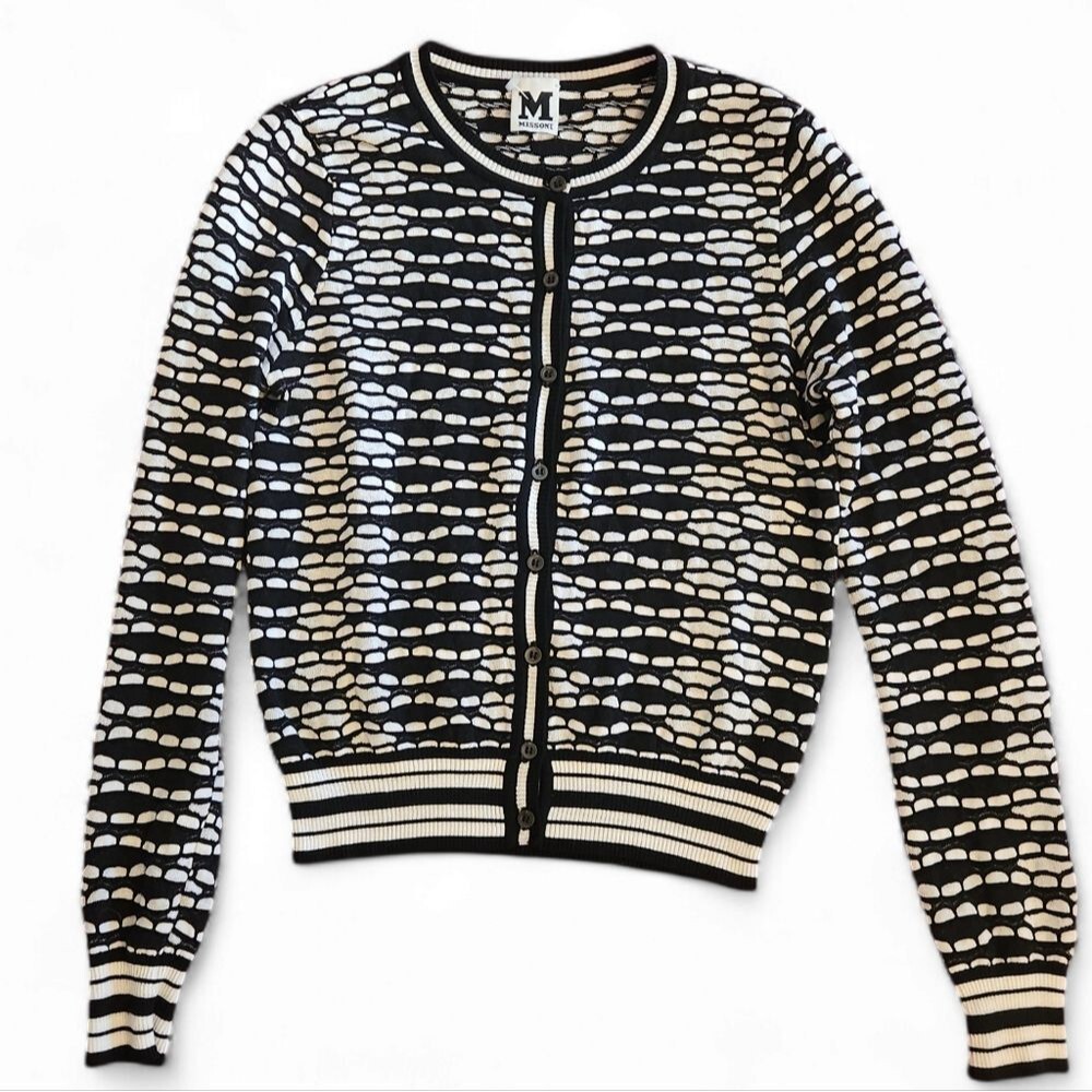 Missoni Black and White Patterned Cardigan 38
